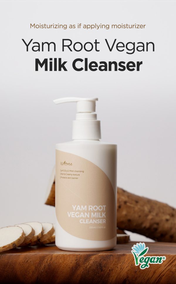 ISNTREE YAM ROOT VEGAN MILK CLEANSER 220ML - Image 2