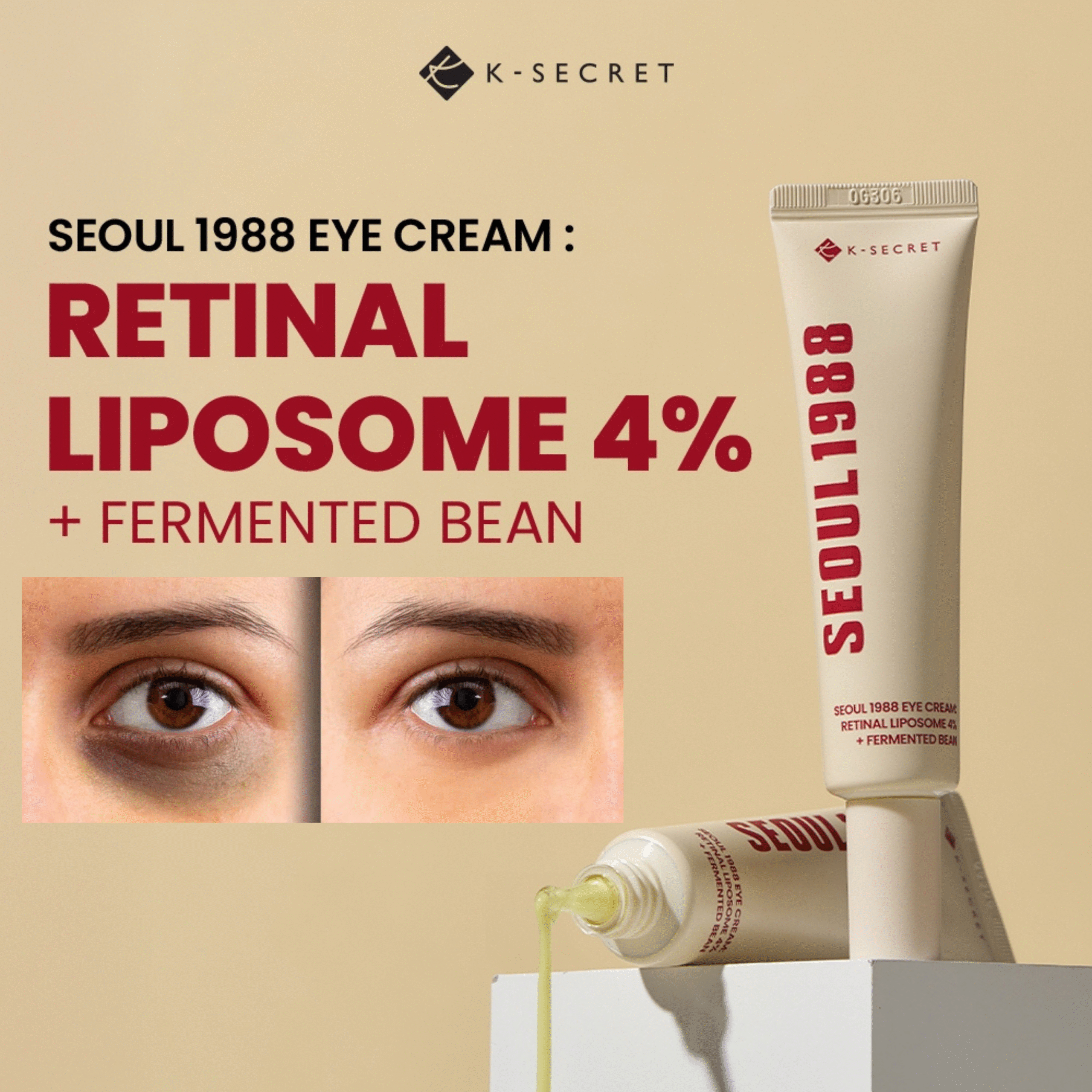K-SECRET SEOUL 1988 Eye Cream : Retinal Liposome 4% + Fermented Bean